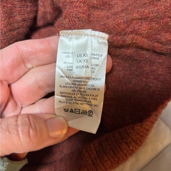 Free People ELIAS Cashmere V Neck Sweater - Cinnamon (Burnt Orange) XS - Picture 8 of 13